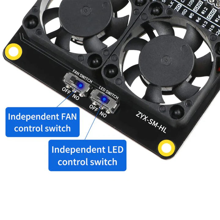 F19E Raspberry Pi Dual Cooling Fan Hat