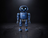 Blue robot with 'RIO' branding on a dark background
