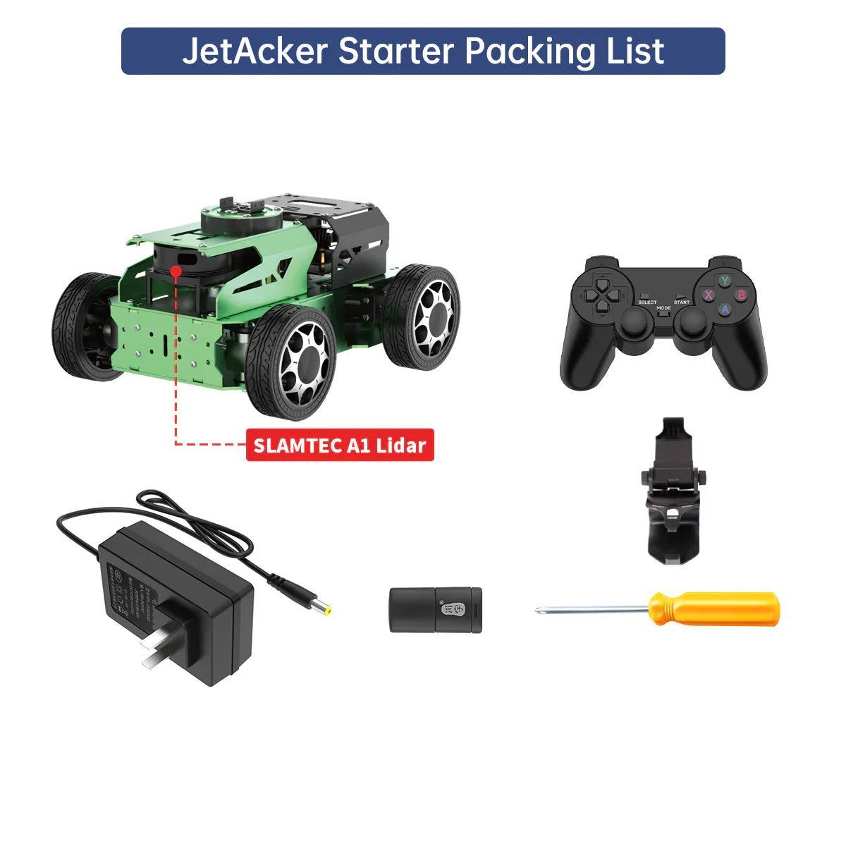 JetAcker ROS Education Robot Car with Ackerman Structure Powered by Jetson Nano