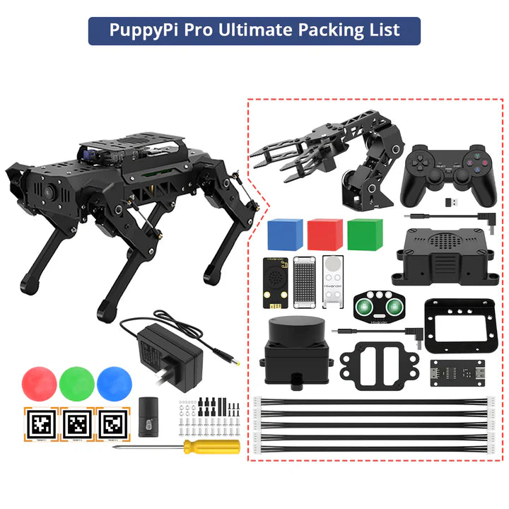 PuppyPi ROS Quadruped Robot with Raspberry Pi, Integrated with Large AI Model (ChatGPT)