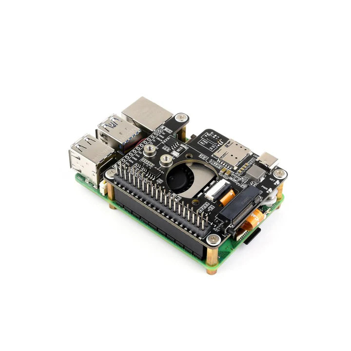 PCIe to 5G/4G/3G HAT designed for Raspberry Pi 5, Compatible with 3042/3052 packages SIMCom/Quectel 5G modules